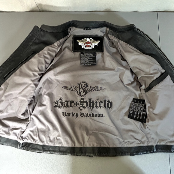 Harley Davidson Womens Leather Bomber Jacket Size Large Limited Edition No Cages - Picture 11 of 16